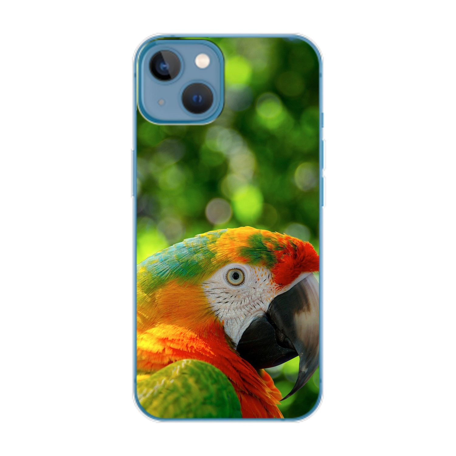 Case, Backcover, iPhone 14 Papagei Apple, KÖNIG DESIGN Plus,