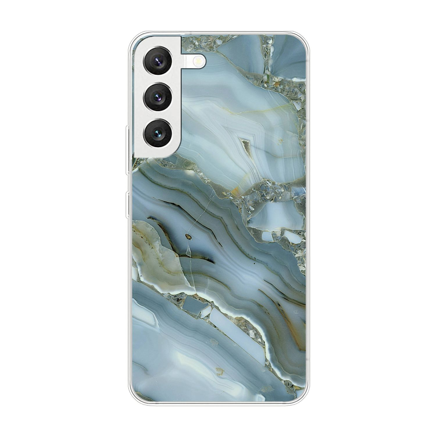 S22 Marmor Galaxy Backcover, KÖNIG Case, 5G, DESIGN Blau Samsung,