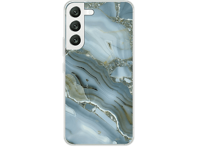S22 Marmor Galaxy Backcover, KÖNIG Case, 5G, DESIGN Blau Samsung,