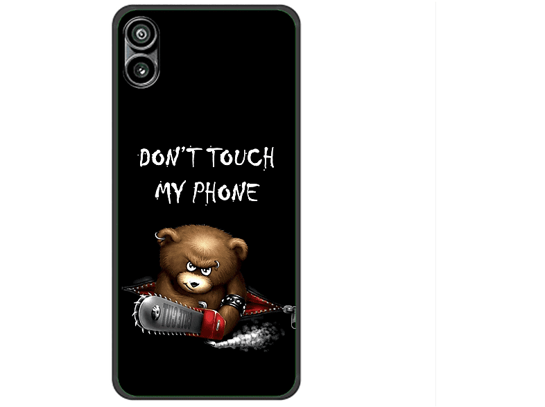 KÖNIG DESIGN Case, Backcover, Bär Nothing, Dont Touch My Phone Schwarz Phone 1