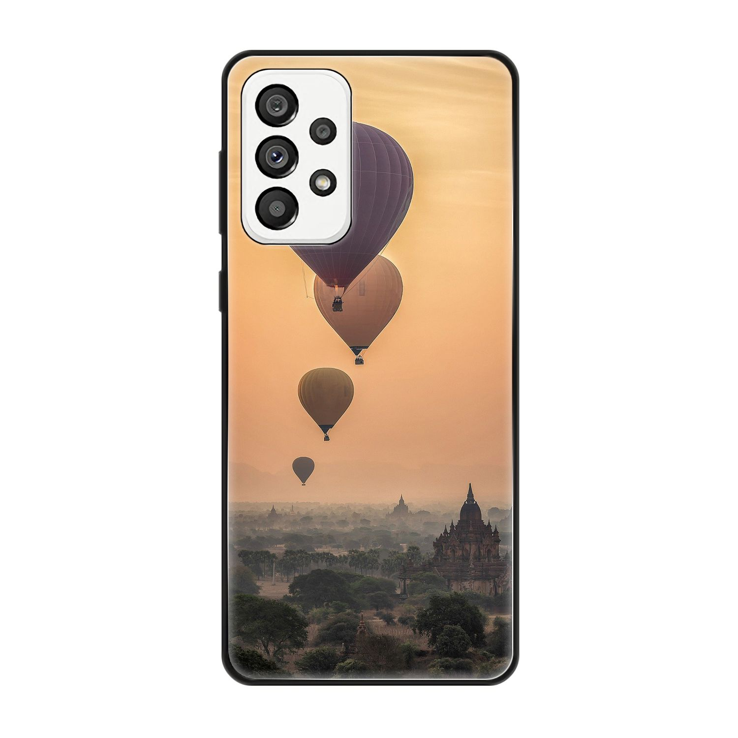 Backcover, 5G, Samsung, Galaxy DESIGN KÖNIG A73 Case, Heißluftballons
