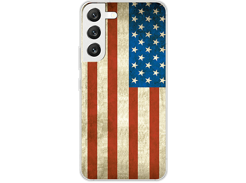 KÖNIG DESIGN 5G, Case, Galaxy Flagge Backcover, S22 USA Samsung