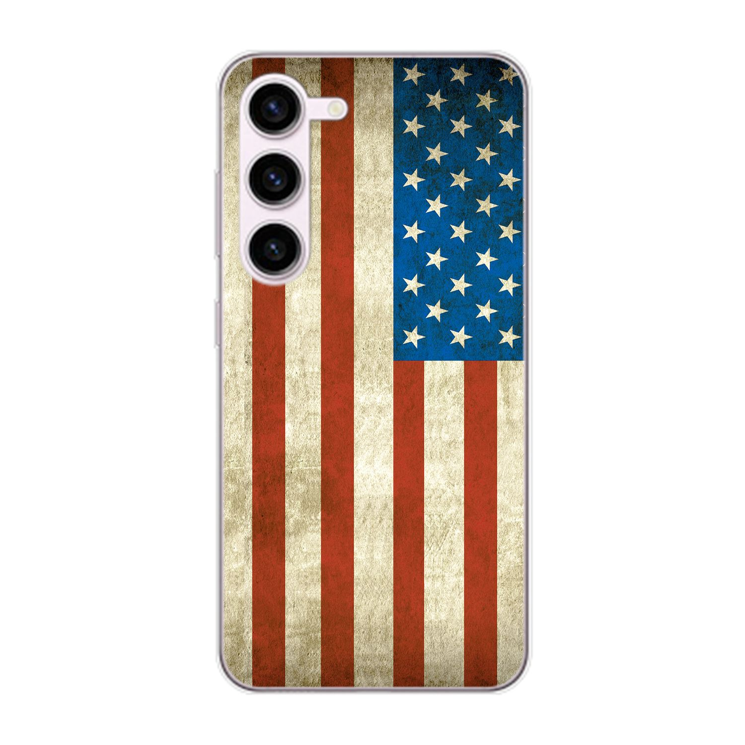 S23 Flagge Plus, USA KÖNIG Samsung, Case, Backcover, DESIGN Galaxy