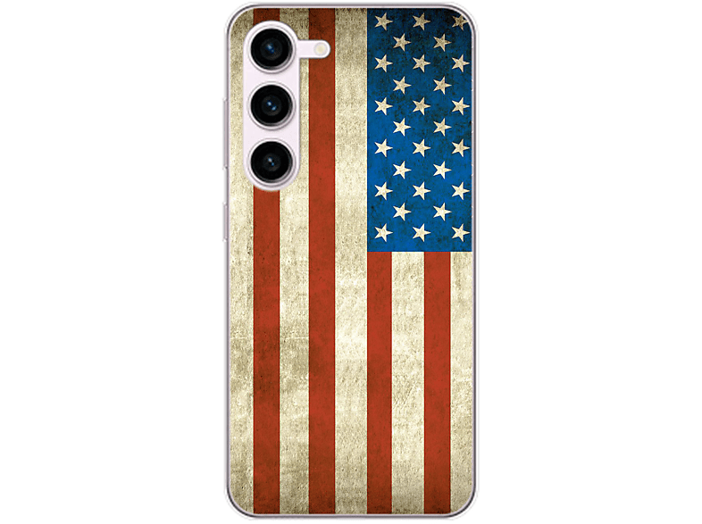KÖNIG DESIGN Case, Flagge Samsung, USA Galaxy S23, Backcover