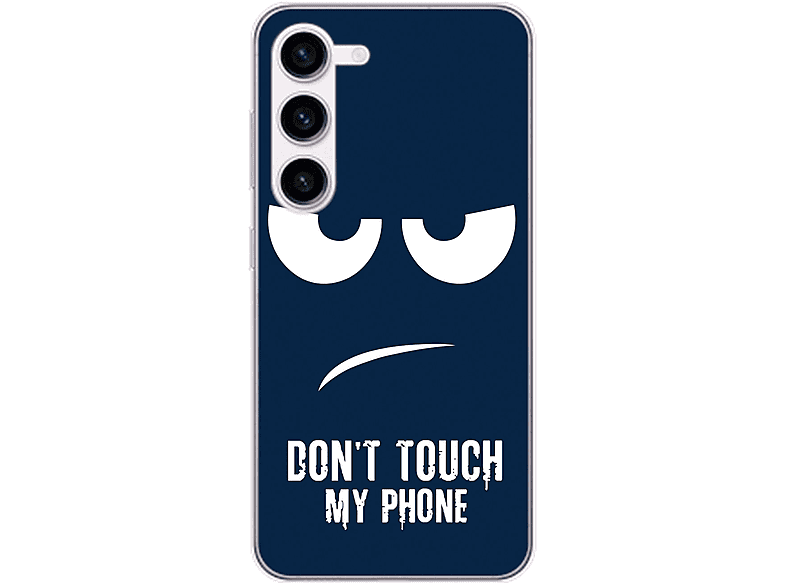 Backcover, KÖNIG S23, Case, DESIGN Samsung, Galaxy Blau Dont Touch My Phone