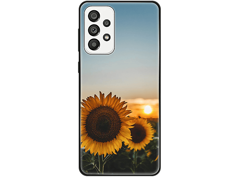 Galaxy Samsung, Backcover, Case, A73 Sonnenblumen KÖNIG DESIGN 5G,