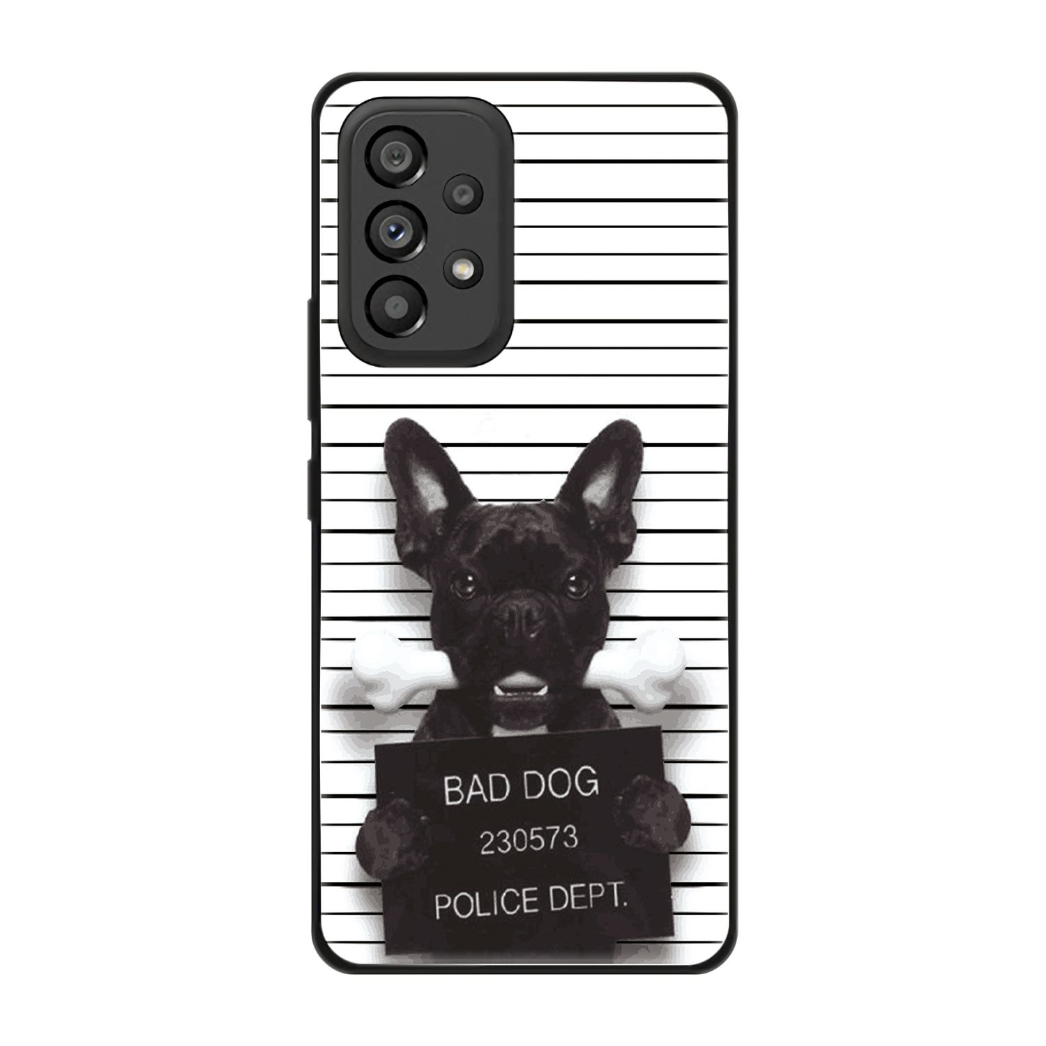 KÖNIG DESIGN Case, Bad A53 5G, Bulldogge Backcover, Galaxy Dog Samsung
