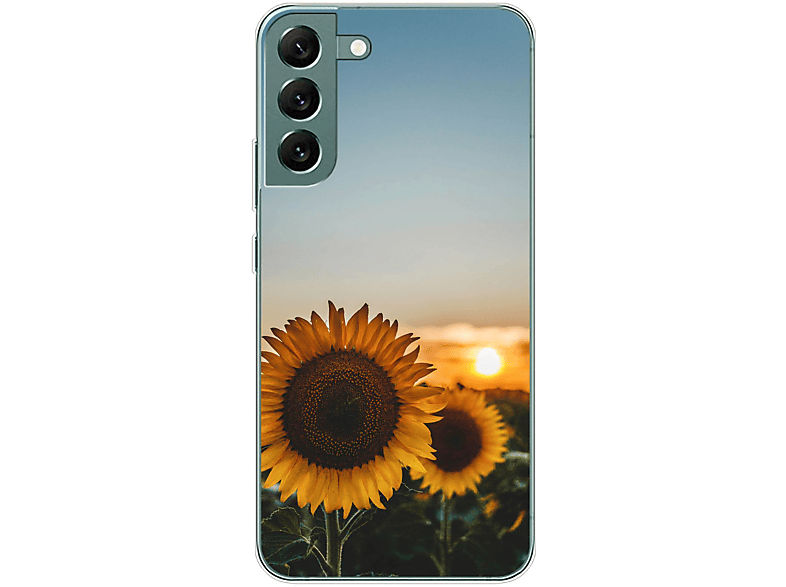 KÖNIG DESIGN Backcover, Plus Samsung, Sonnenblumen Case, S22 Galaxy 5G,