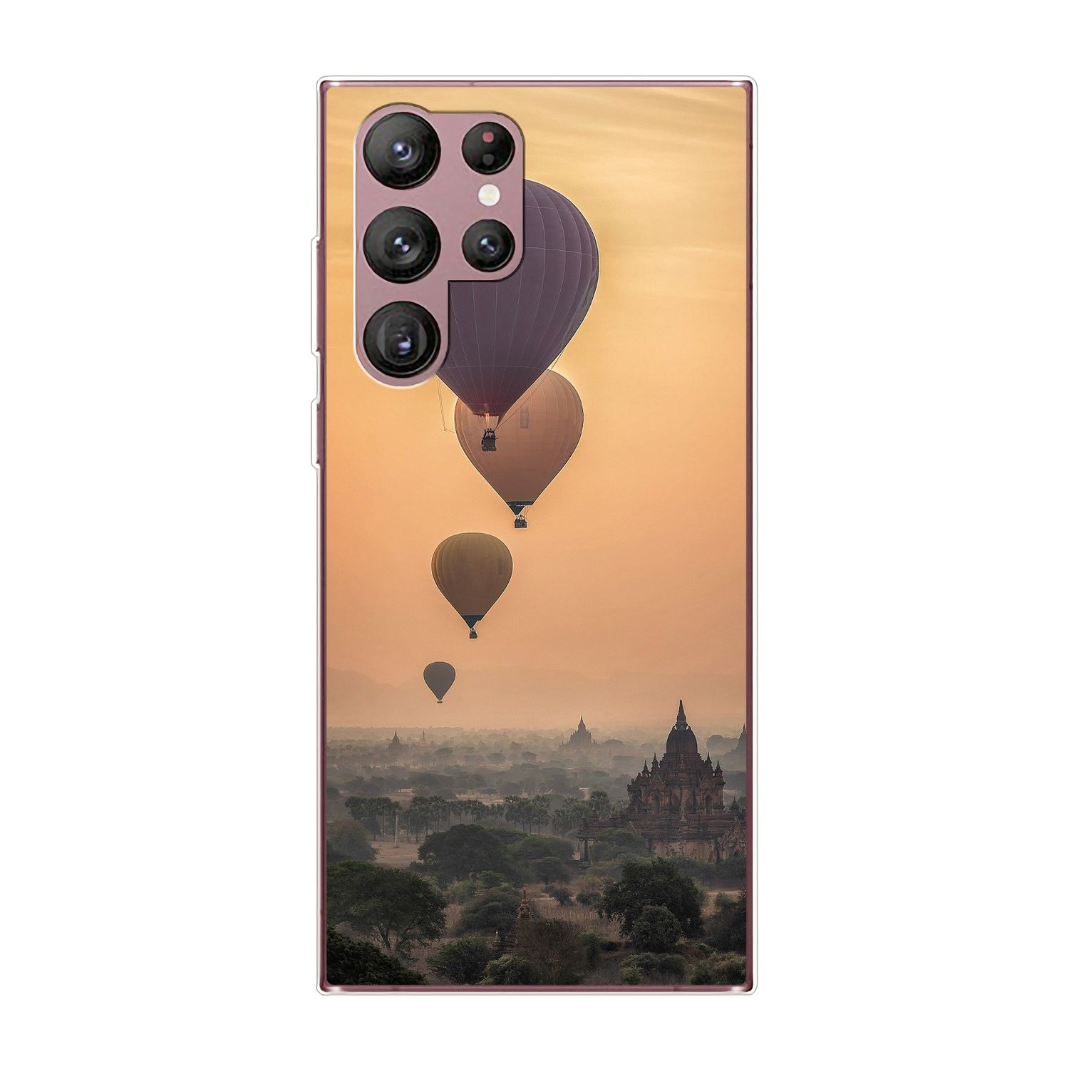 Case, Backcover, Galaxy S22 5G, DESIGN Heißluftballons Samsung, Ultra KÖNIG