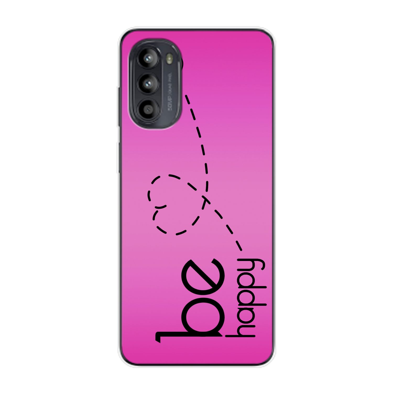 KÖNIG DESIGN Case, Backcover, Pink Happy Motorola, G62, Moto Be