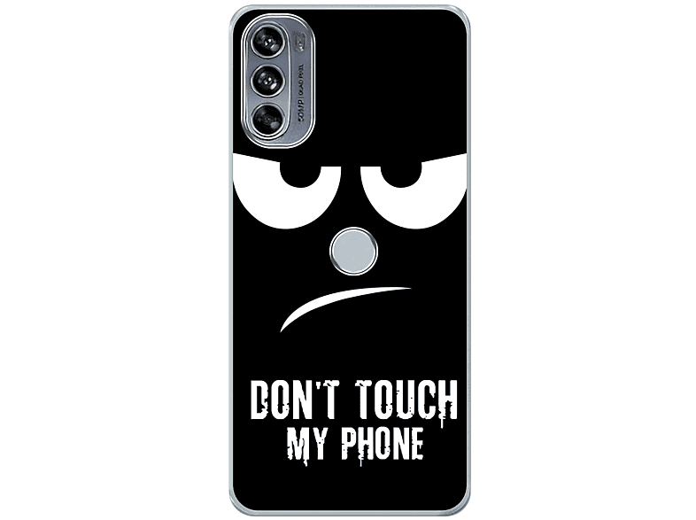 KÖNIG DESIGN Case, Backcover, Motorola, Moto Edge 30 Pro, Dont Touch My Phone Schwarz