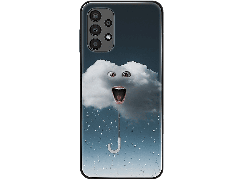 A13 4G, KÖNIG Case, Galaxy DESIGN Backcover, Samsung, Regenwolke