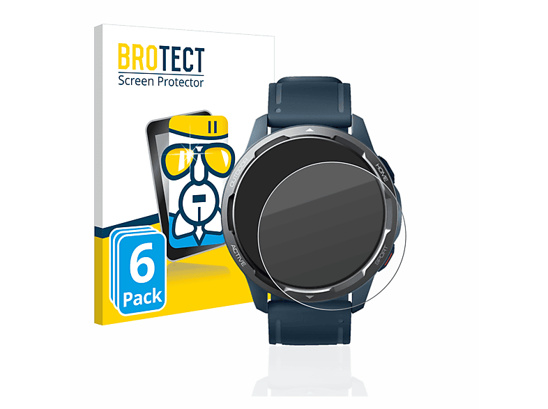 BROTECT 6x Schutzglas Panzer Folie Glas klar Schutzfolie (für Xiaomi Watch S1 Active)