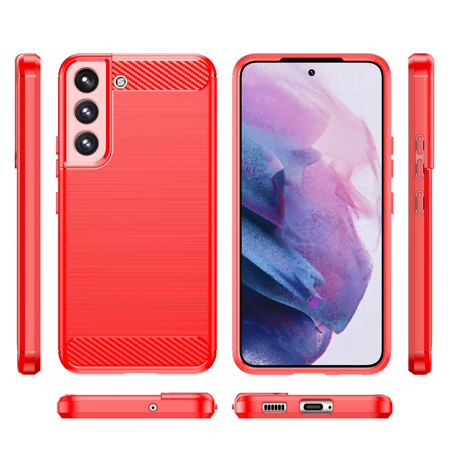 KÖNIG DESIGN Galaxy Samsung, S23 Rot Case, Plus, Backcover