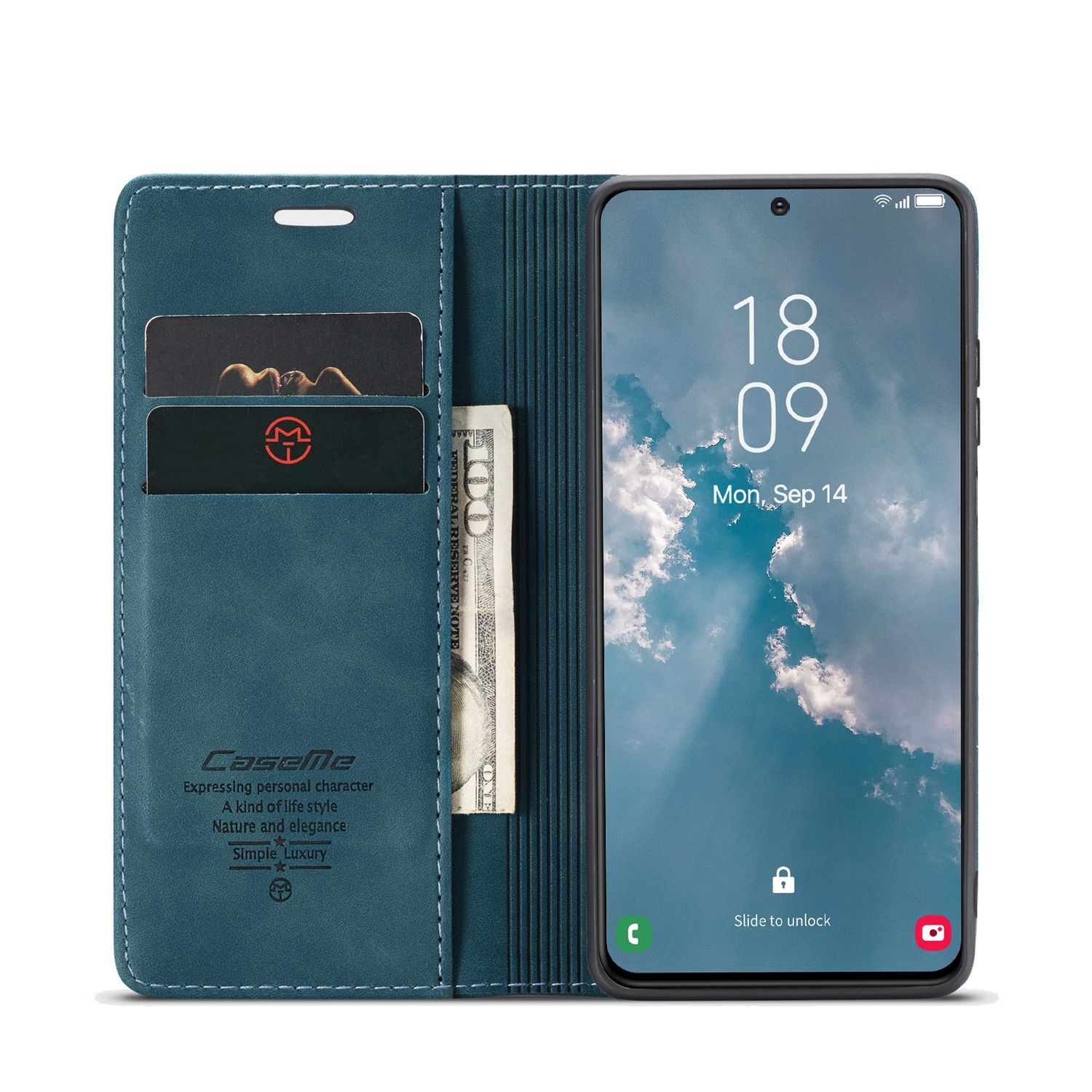 Samsung, Case, Plus, Book DESIGN Bookcover, Galaxy KÖNIG S23 Blau