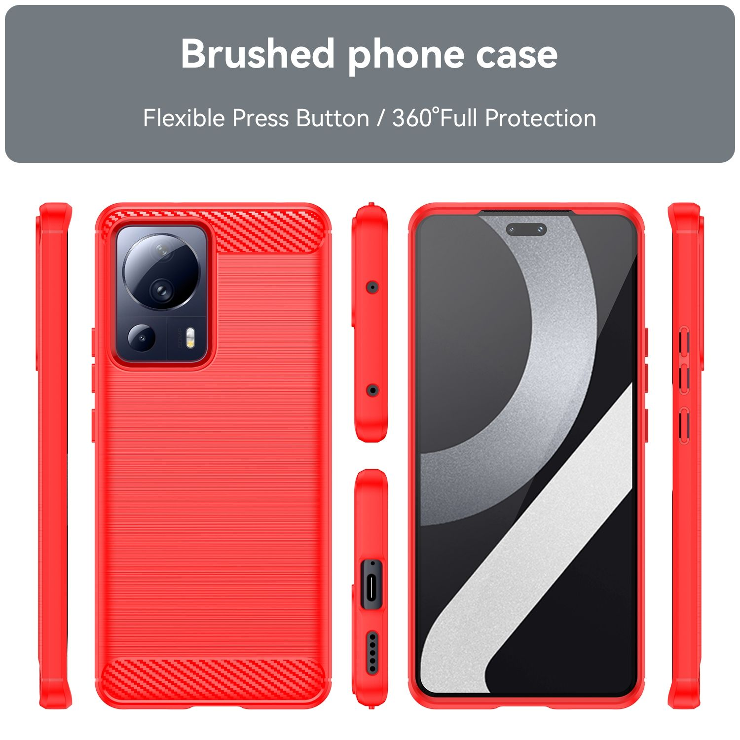 KÖNIG DESIGN Case, Backcover, Xiaomi, 13 Lite, Rot