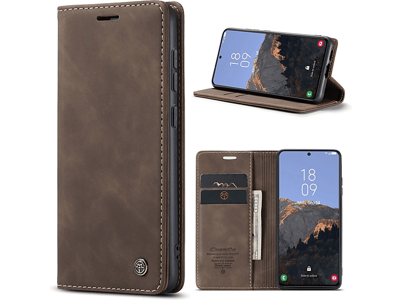 KÖNIG DESIGN Plus, Case, Kaffee S23 Book Samsung, Bookcover, Galaxy