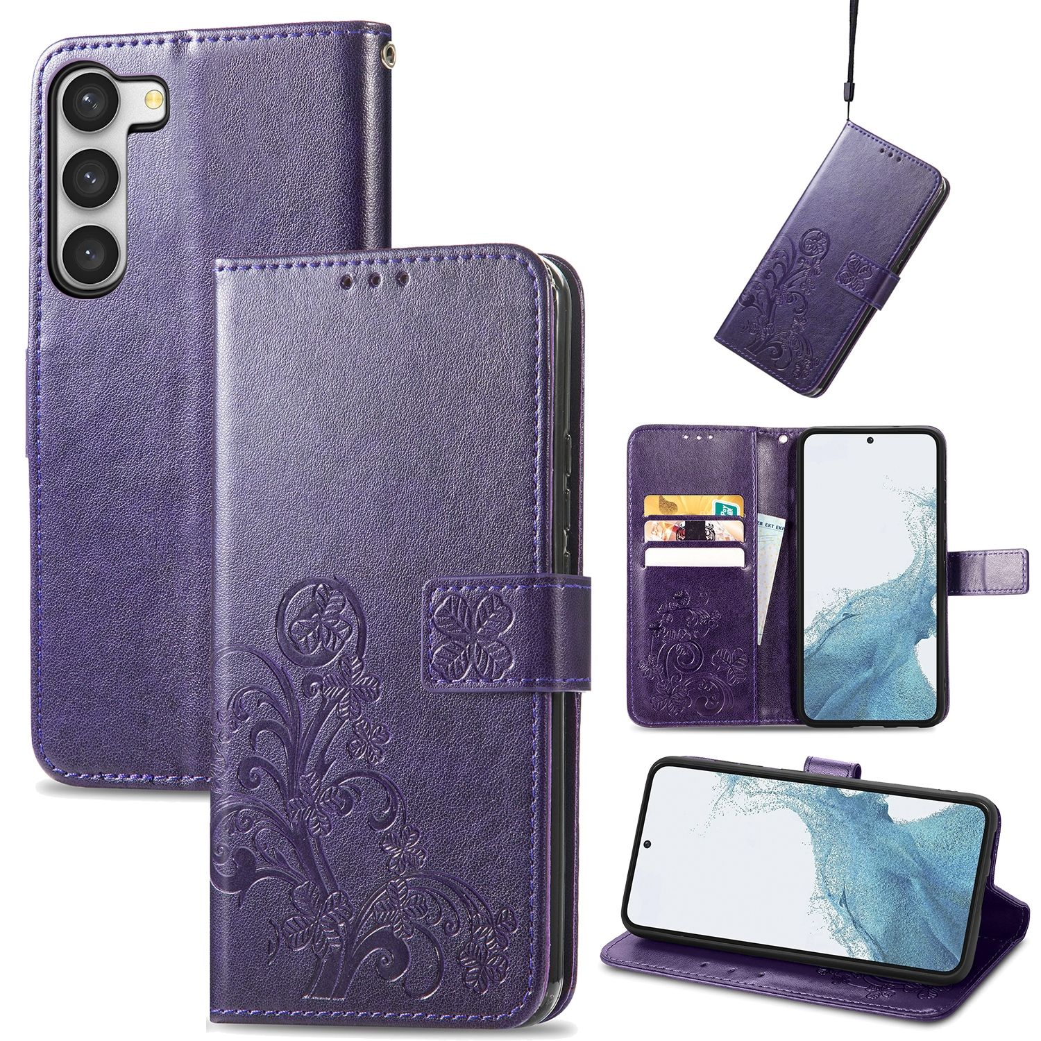 Case, DESIGN Plus, Bookcover, S23 KÖNIG Book Samsung, Violett Galaxy