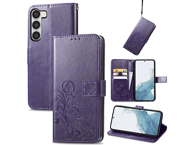 KÖNIG DESIGN Plus, Samsung, Violett Galaxy Bookcover, S23 Book Case