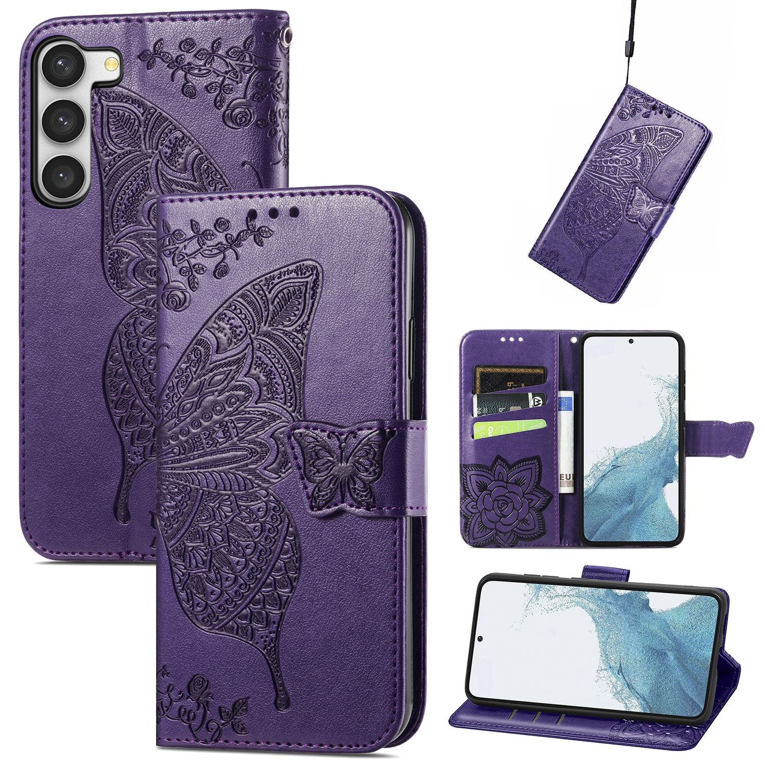 KÖNIG DESIGN Bookcover, Samsung, Book Case, Galaxy Violett S23