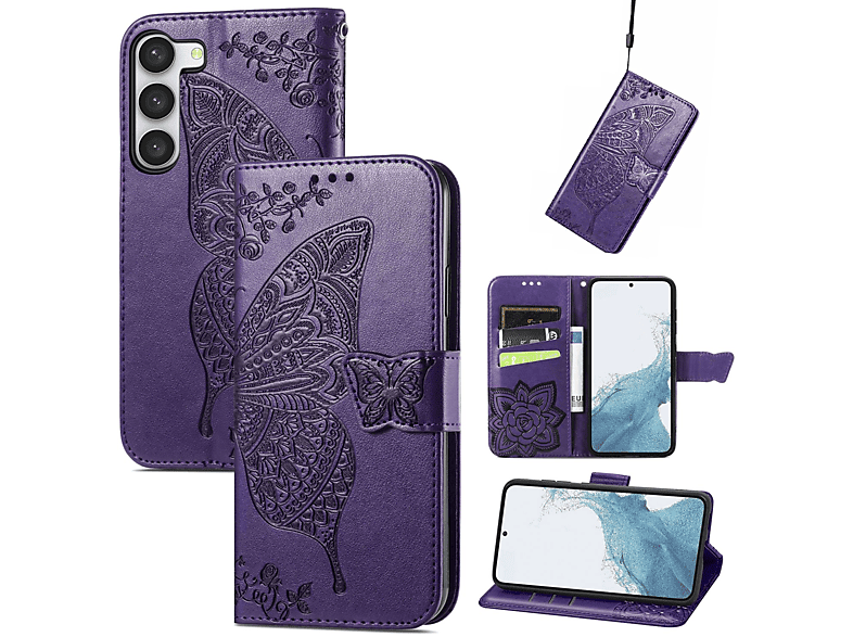 DESIGN KÖNIG Violett Book Galaxy Case, Bookcover, Samsung, S23,