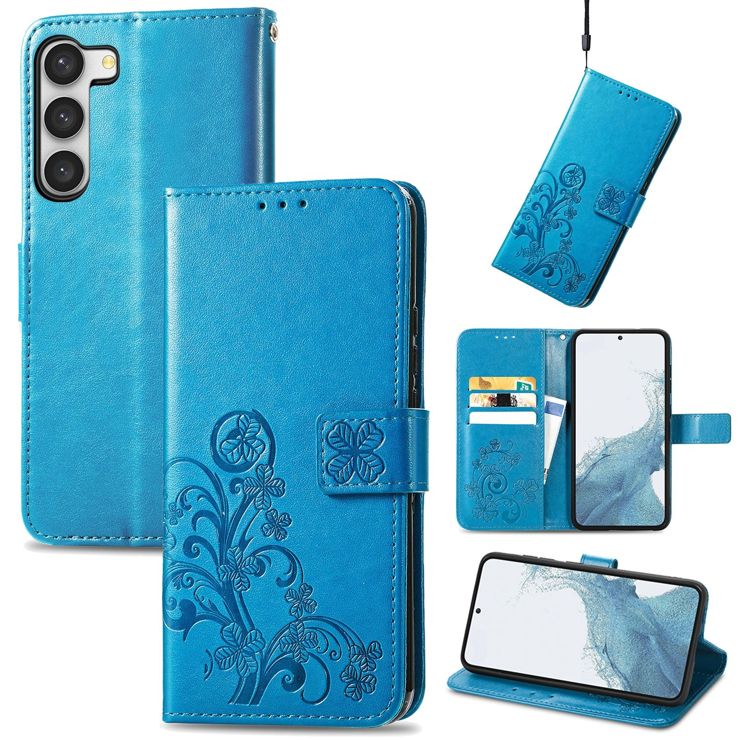 KÖNIG DESIGN Book Plus, Galaxy Blau Case, Samsung, S23 Bookcover
