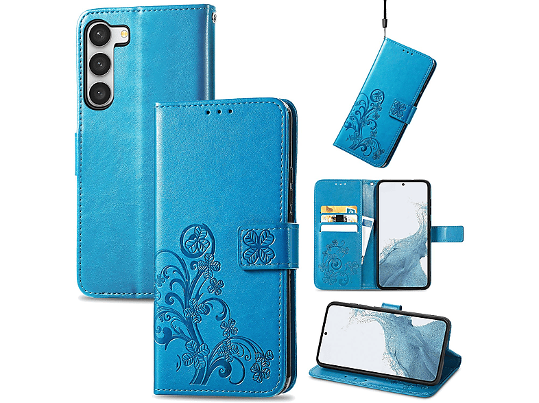 KÖNIG DESIGN Book Case, Bookcover, Samsung, Galaxy S23 Ultra, Blau