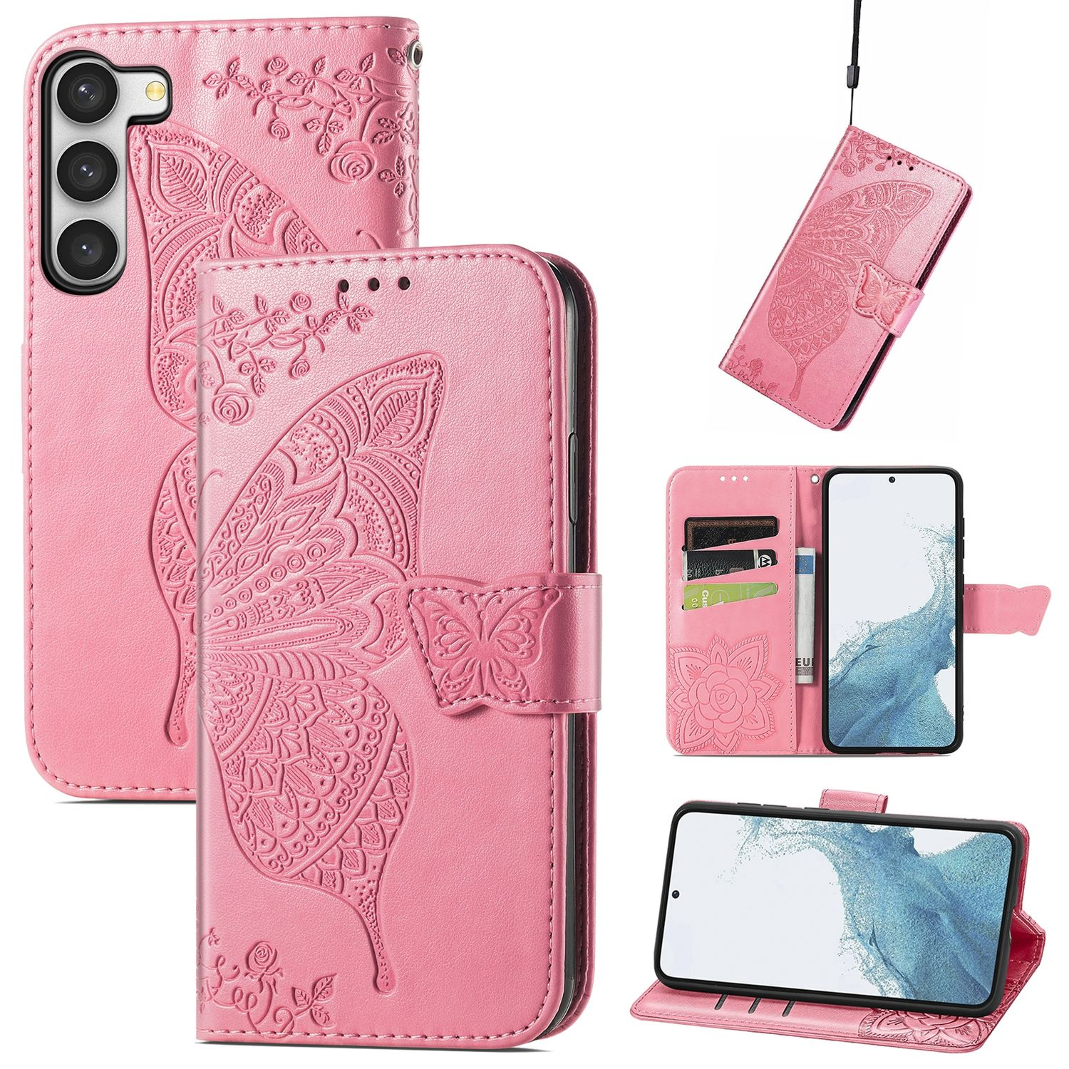 KÖNIG DESIGN Case, Plus, Book Samsung, Bookcover, Galaxy S23 Rosa