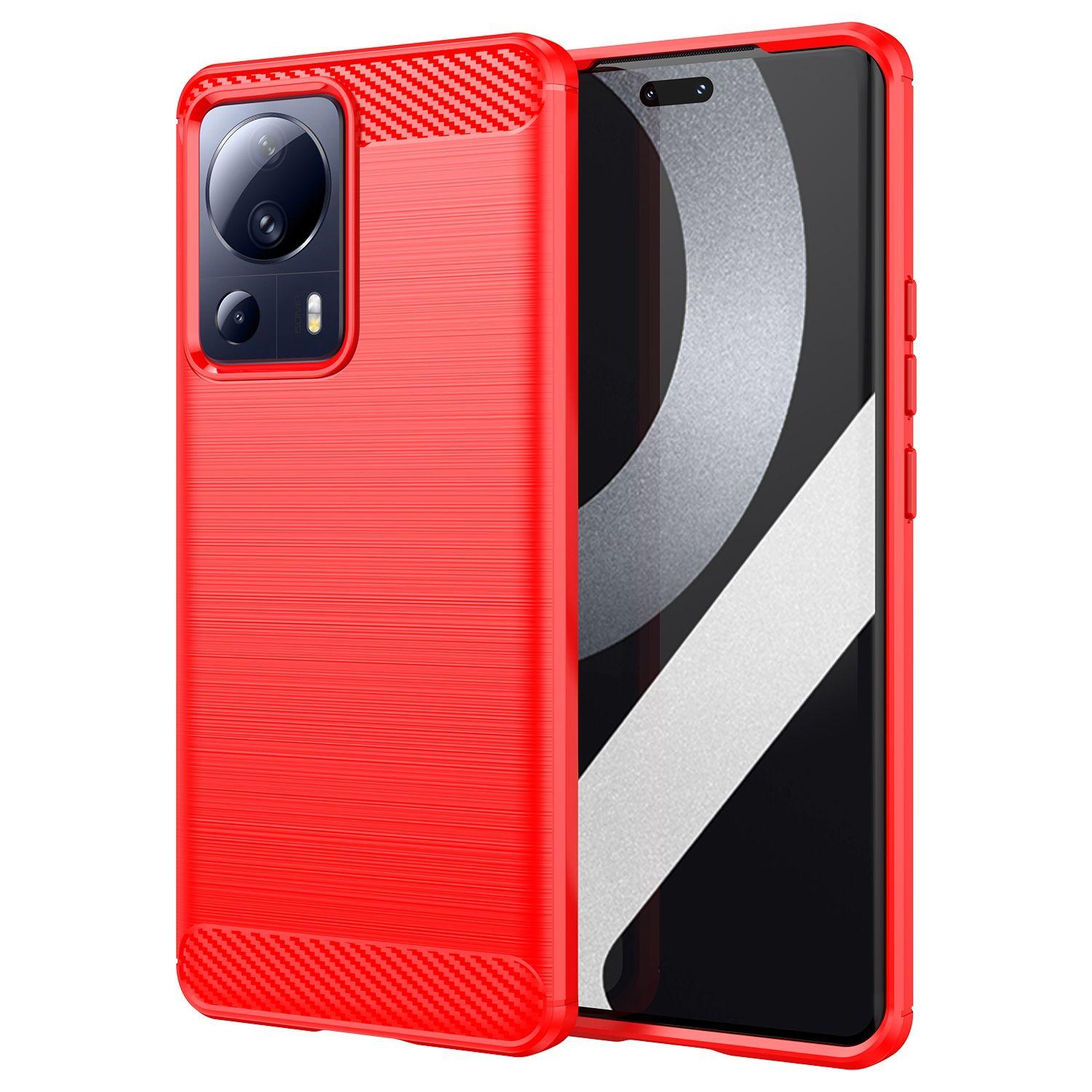 KÖNIG DESIGN Case, Backcover, Xiaomi, 13 Lite, Rot