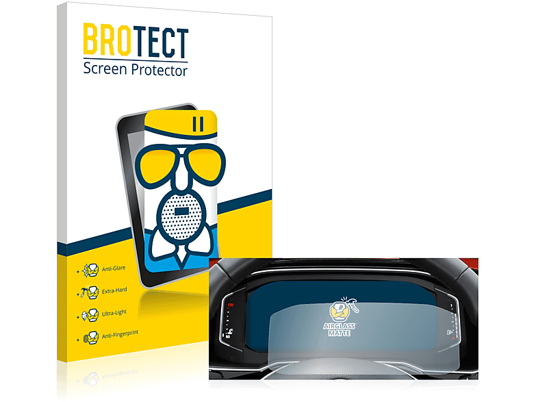 BROTECT Airglass matte Pro) Schutzfolie(für Volkswagen Cockpit 2021 Tiguan Digital