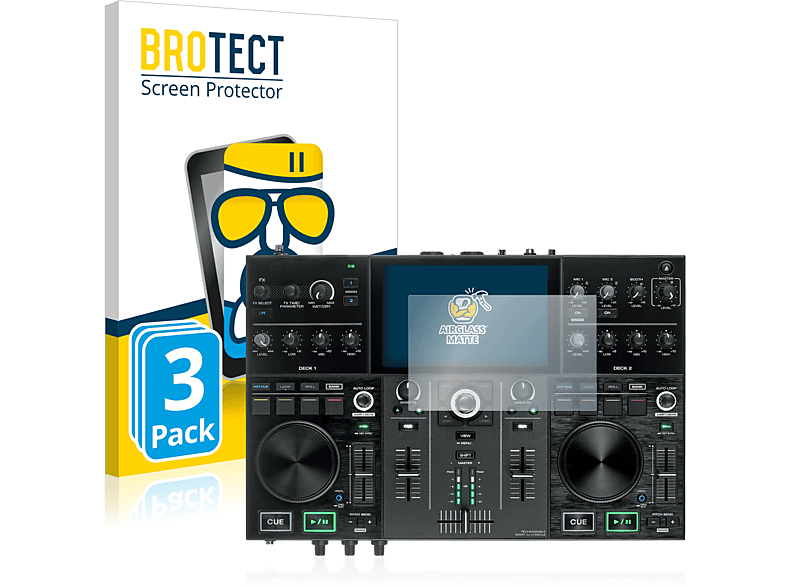 BROTECT 3x Airglass matte Schutzfolie(für Denon DJ Prime Go)