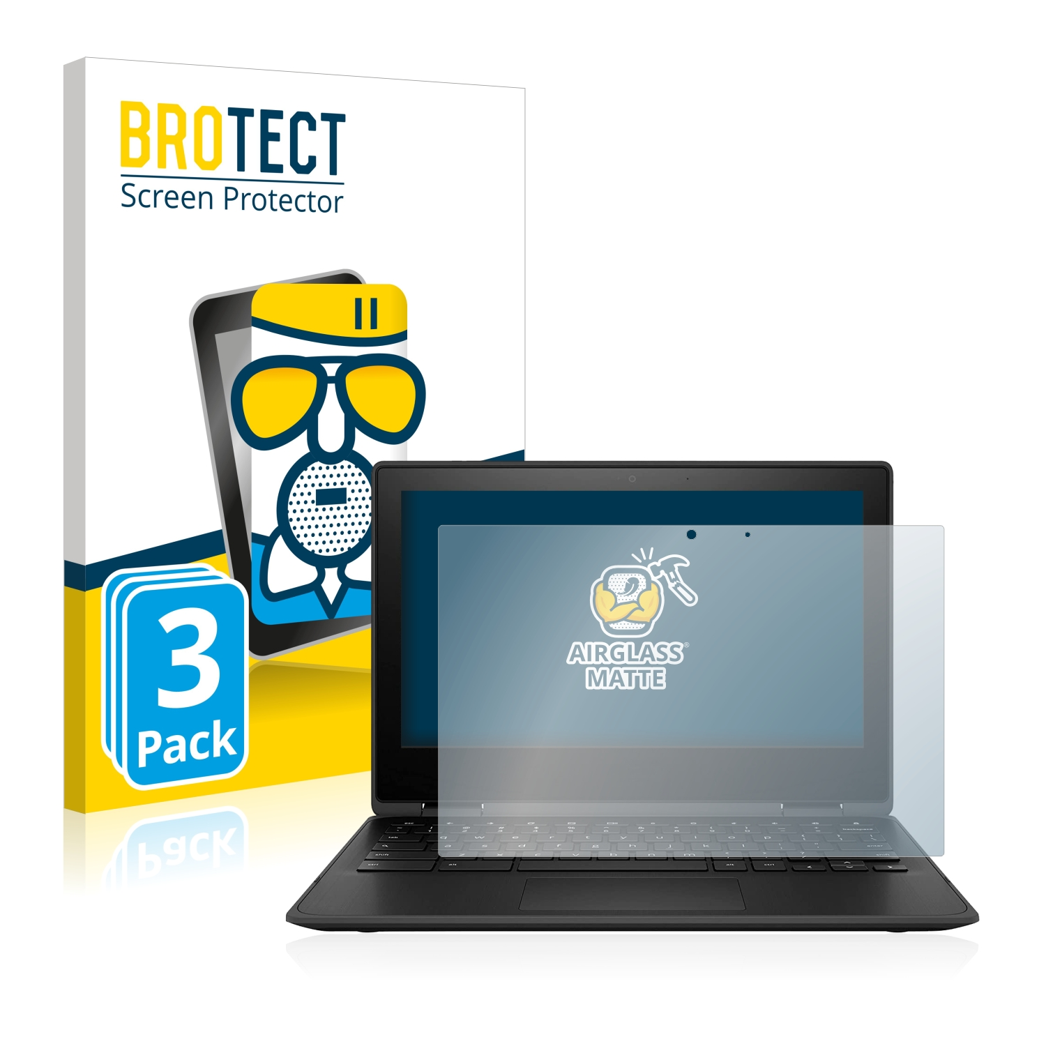 BROTECT 3x 11 Airglass x360 HP matte Chromebook G3) Schutzfolie(für
