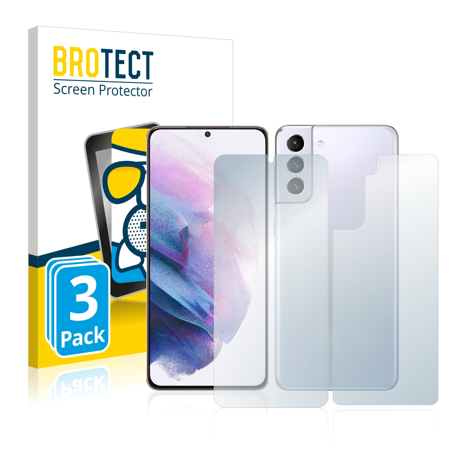 BROTECT 3x Airglass matte Schutzfolie(für S21 Plus Samsung 5G) Galaxy