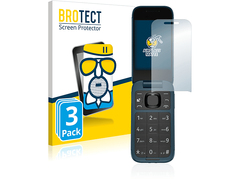 BROTECT 3x Airglass matte Schutzfolie(für Nokia Flip) 2660