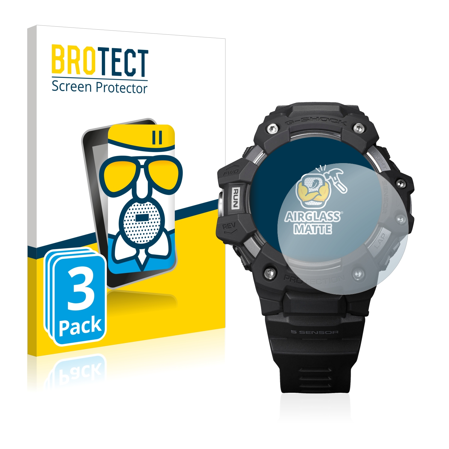 BROTECT 3x Airglass matte Schutzfolie(für Casio GBD-H1000) G-Shock