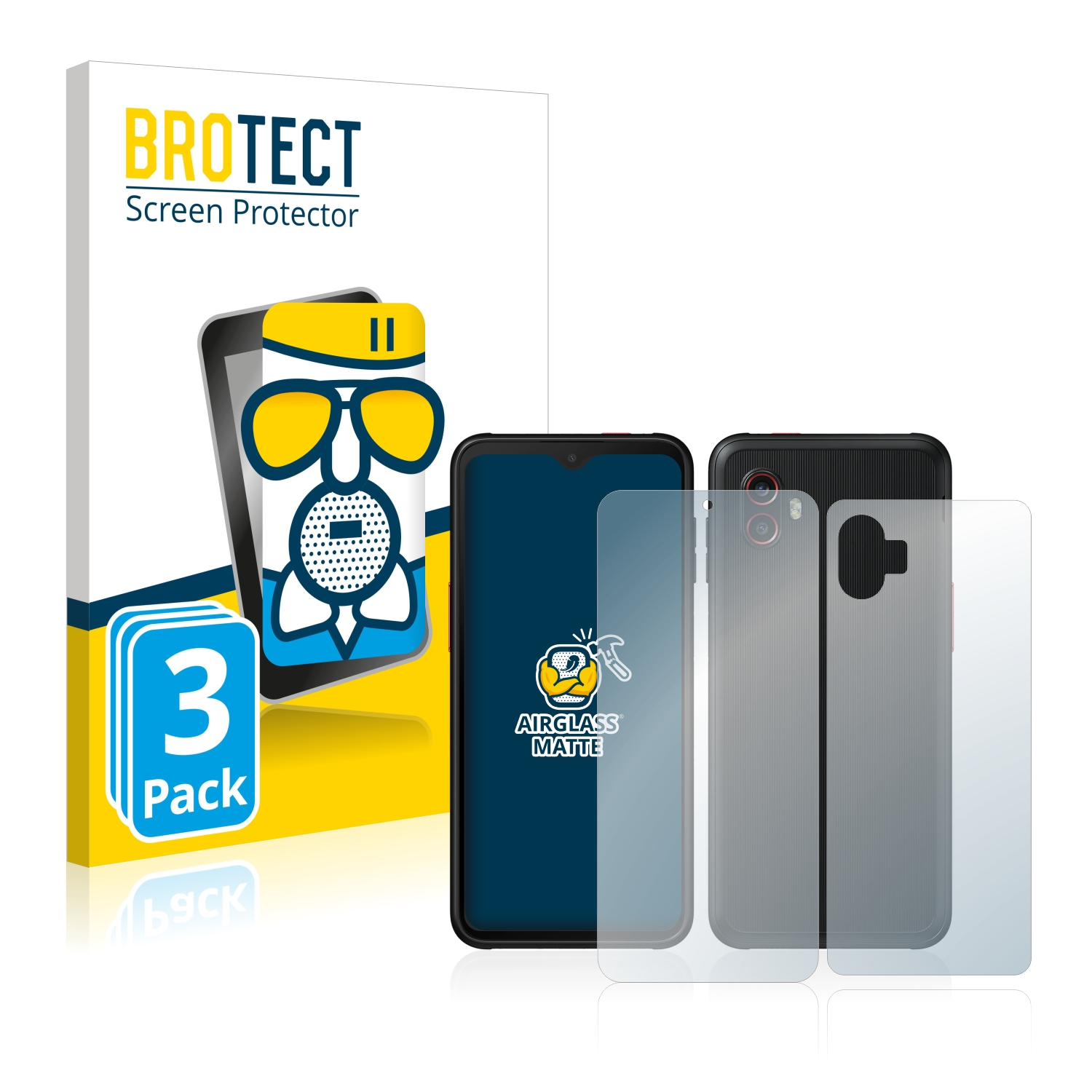 BROTECT 3x Airglass matte Pro) 6 Samsung Schutzfolie(für Galaxy Xcover