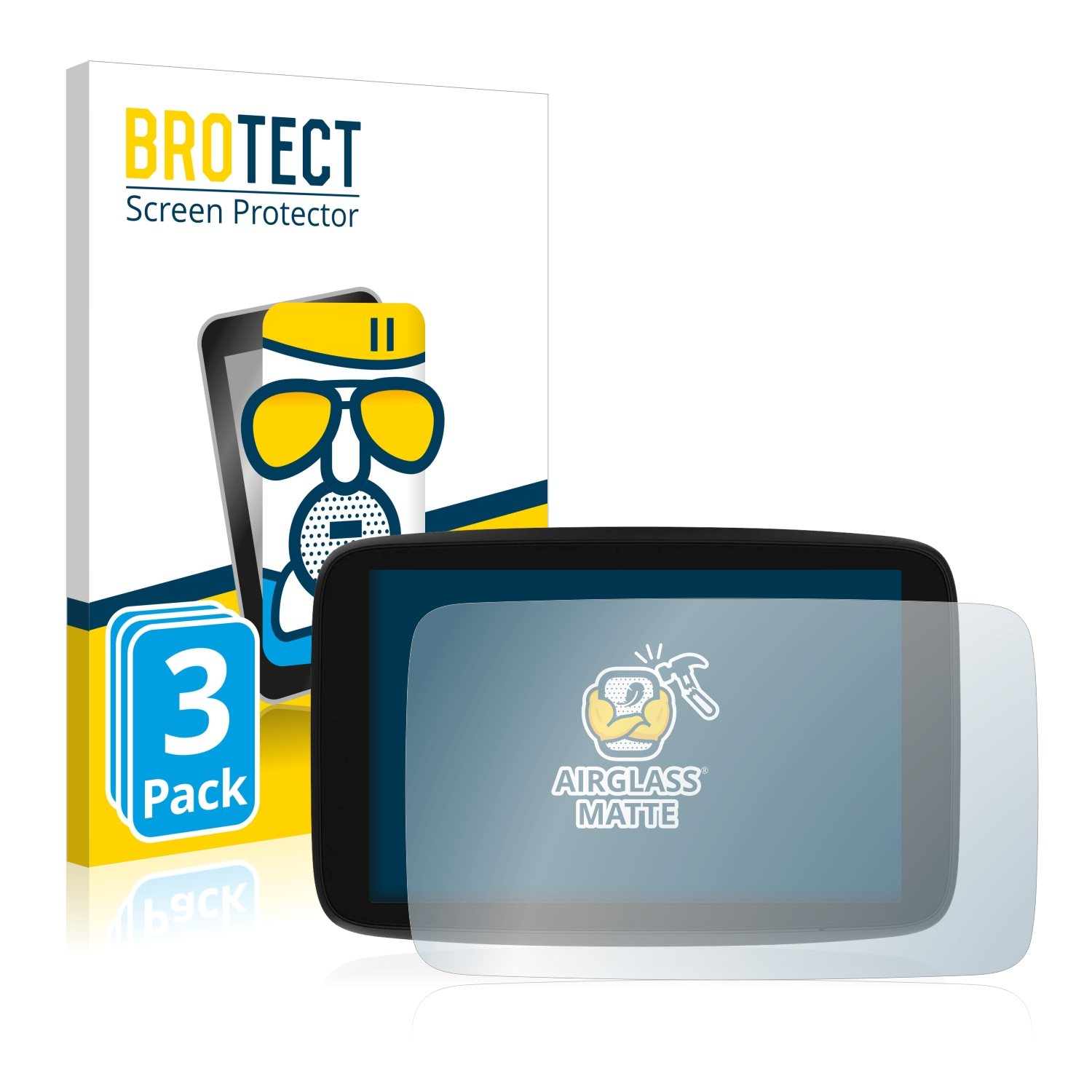 BROTECT 3x Airglass Schutzfolie(für GO TomTom Exclusive) matte