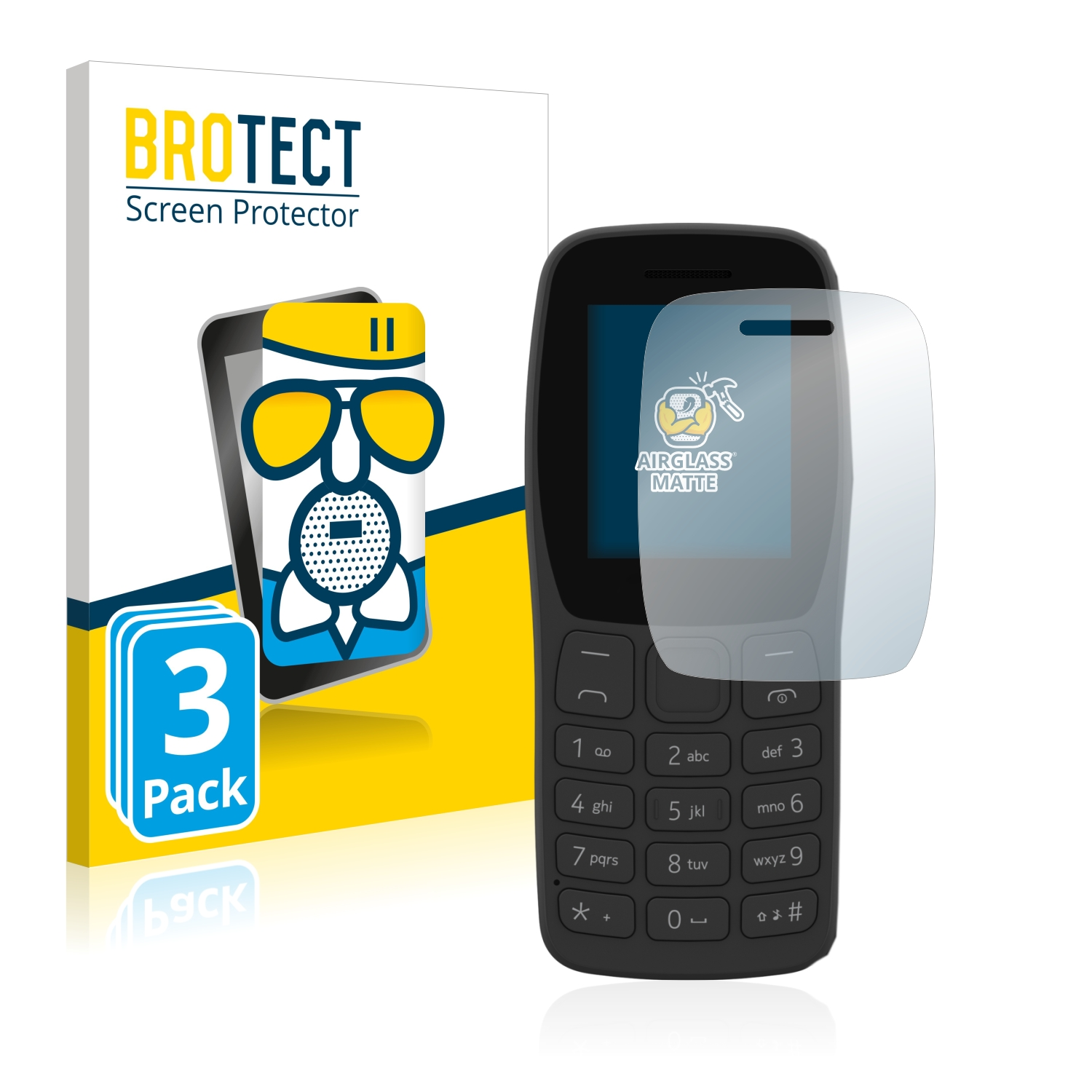 BROTECT 3x Airglass 2022) matte Nokia 105 Schutzfolie(für