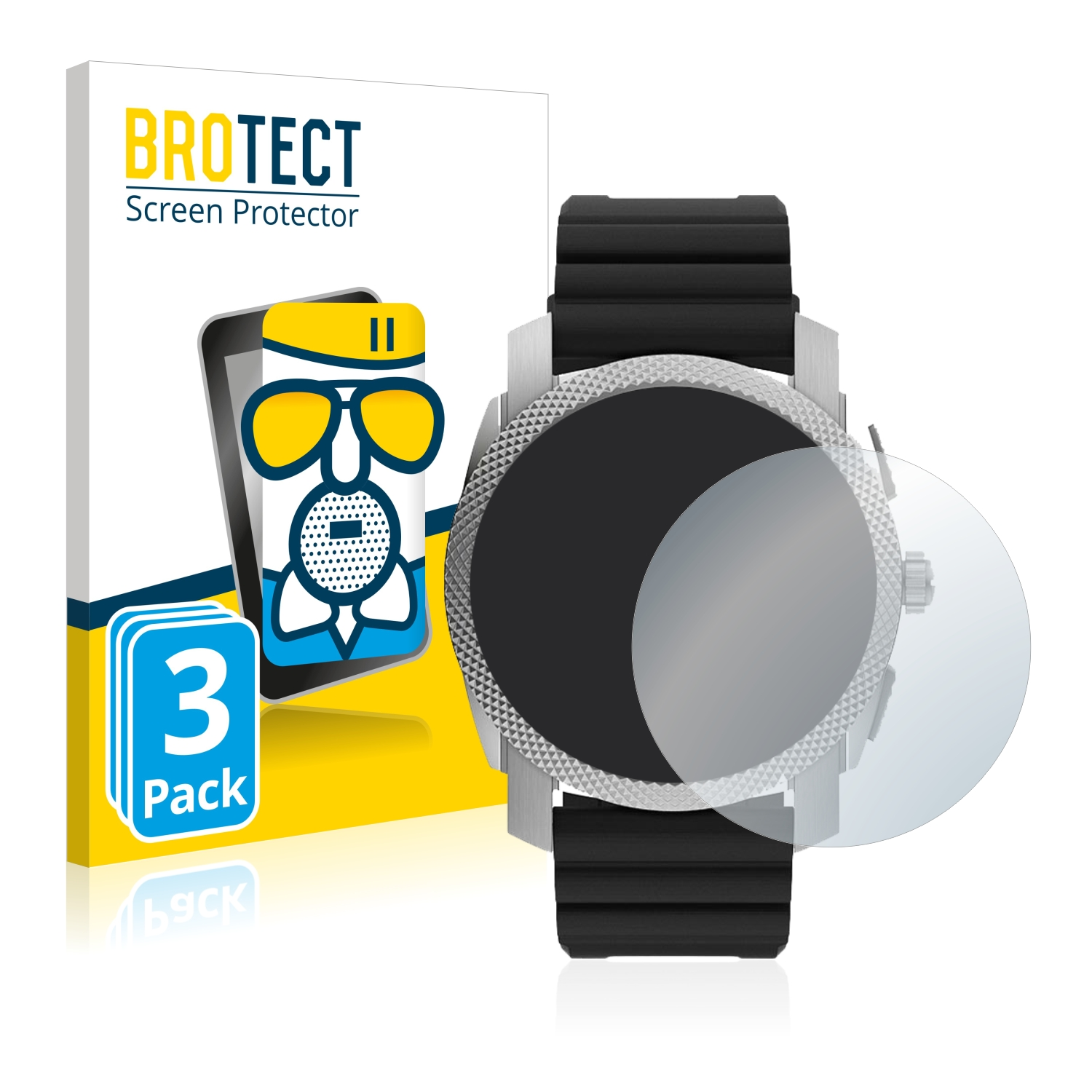 BROTECT Panzerglas Folie Für Fossil Gen 6 Hybrid (45mm) – 3 Stück, 9H Härte, Made In Germany