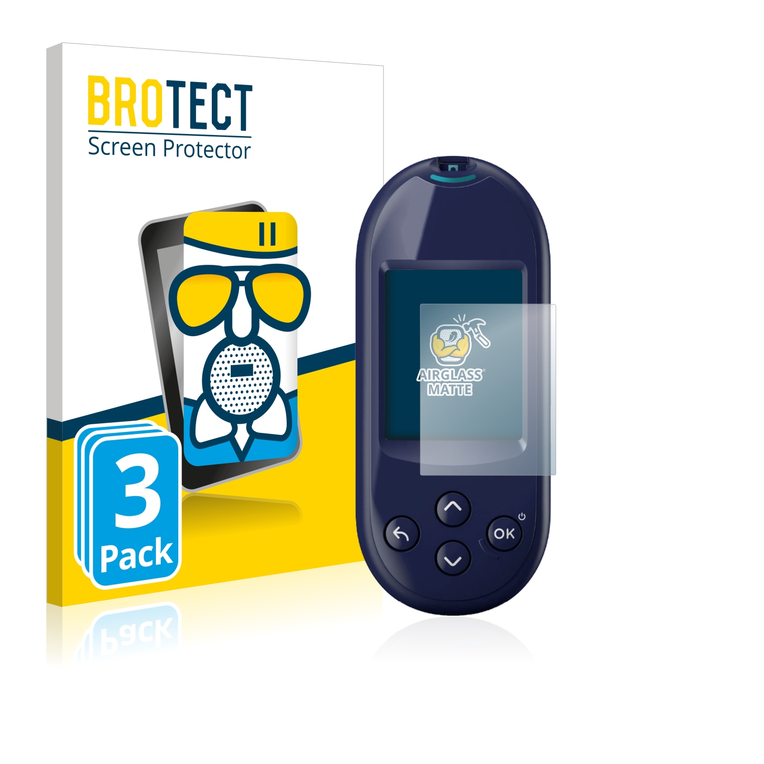 BROTECT 3x Airglass matte Plus Ultra OneTouch LifeScan Schutzfolie(für Reflect)