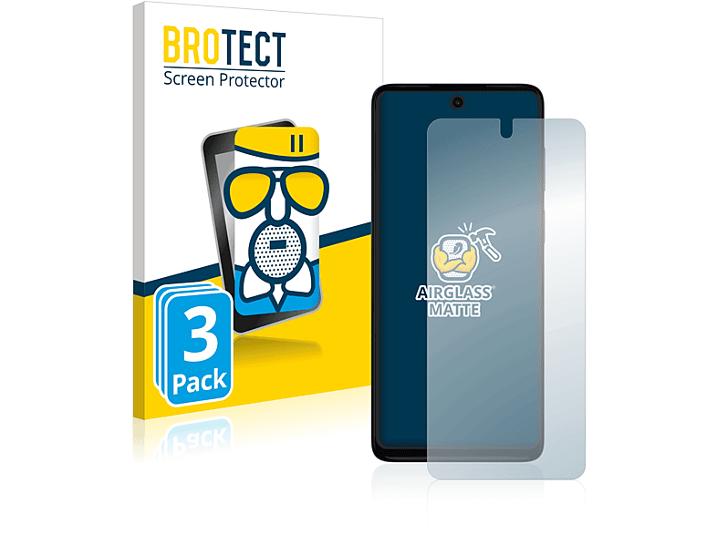 BROTECT 3x Airglass Moto Motorola matte G62 5G) Schutzfolie(für