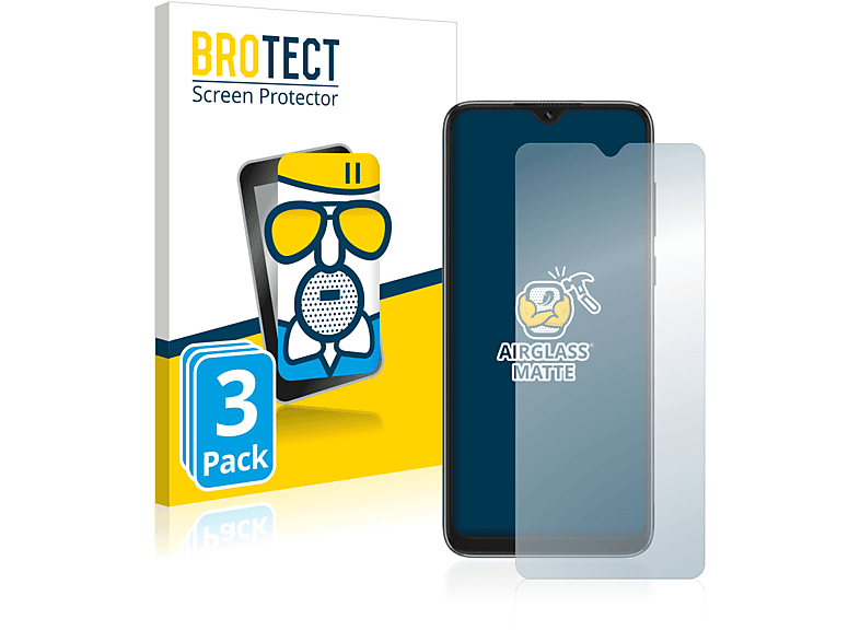 BROTECT 3x matte Schutzfolie(für Airglass Blackview A55)