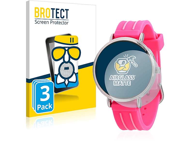 BROTECT 3x Schutzfolie(für Kiddus matte Children´s Learning Watch) Airglass