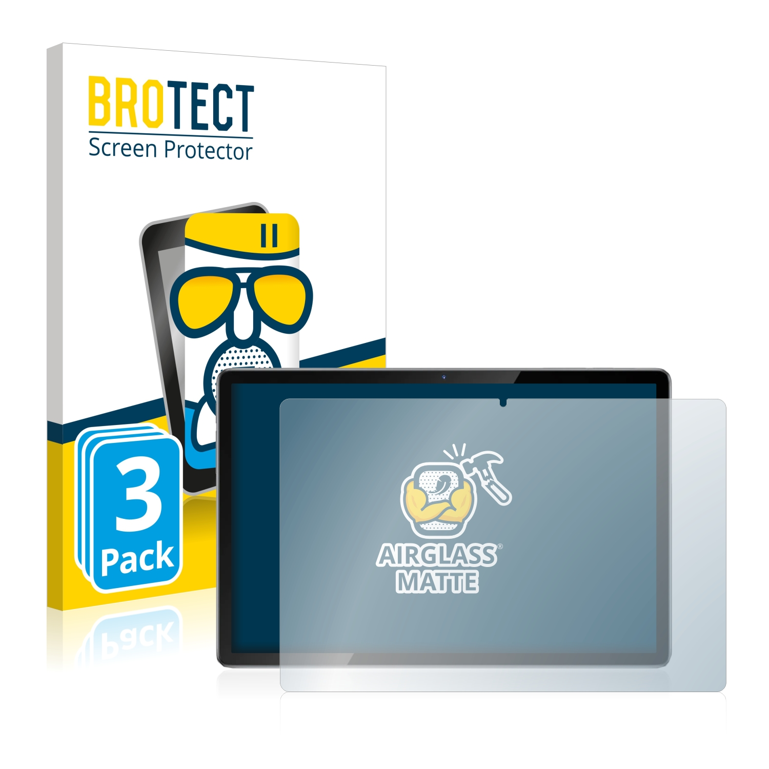 BROTECT 3x Airglass Tab 12) Blackview matte Schutzfolie(für