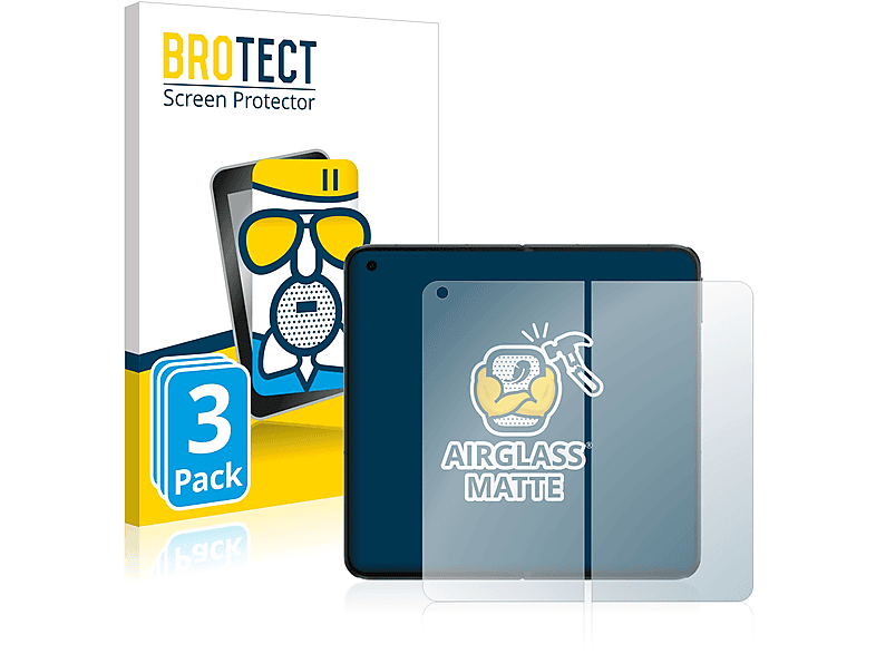 BROTECT 3x Airglass matte Schutzfolie(für Oppo Find N2 (Inneres Display))