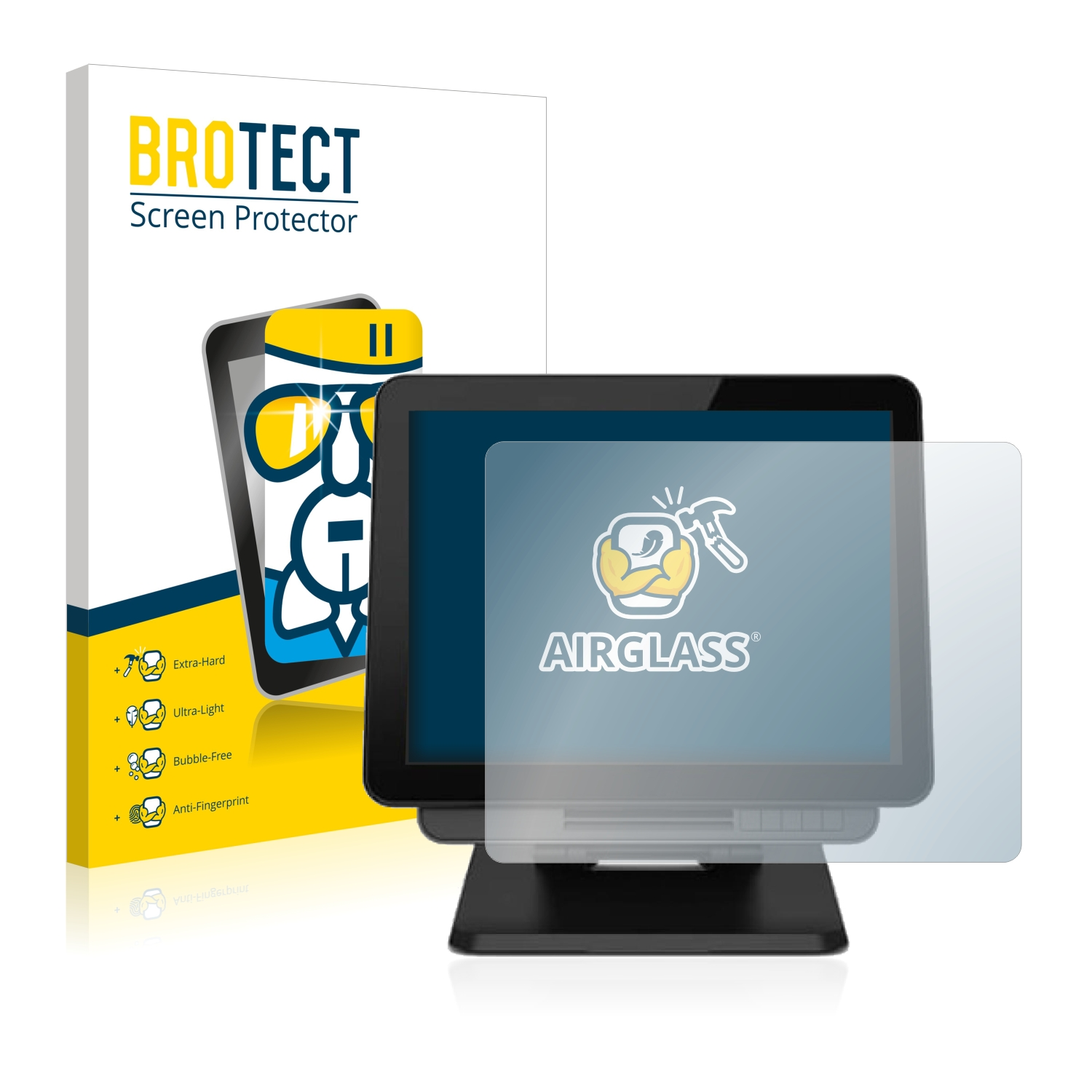 15X3) Airglass Schutzfolie(für BROTECT klare TouchSystems Elo