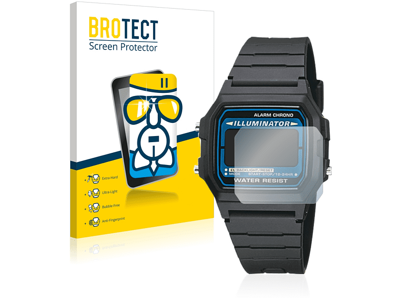 BROTECT Airglass klare Schutzfolie(für Casio F-105W-1AWYEF) | Smartwatch Schutzfolien & Gläser
