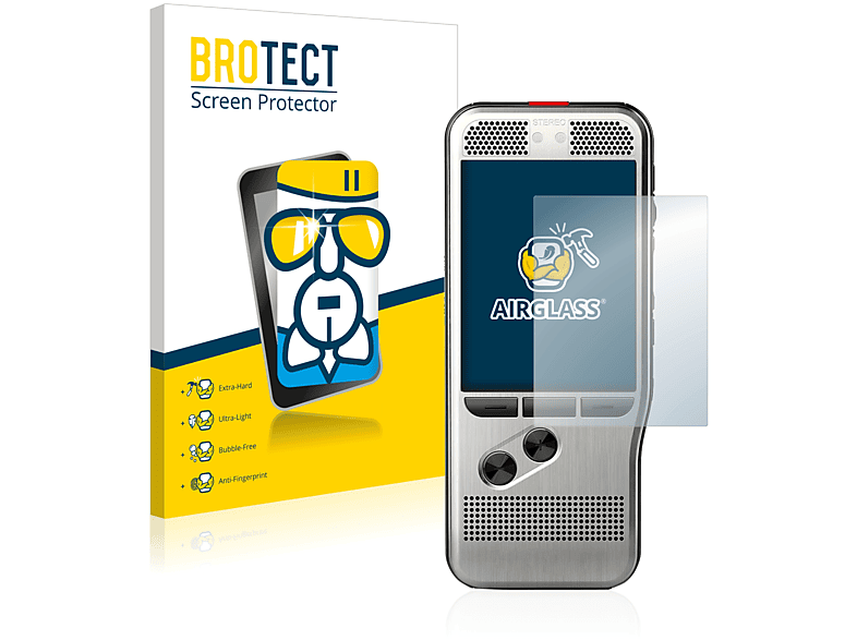 BROTECT Airglass klare Schutzfolie(für Philips PocketMemo DPM7000)