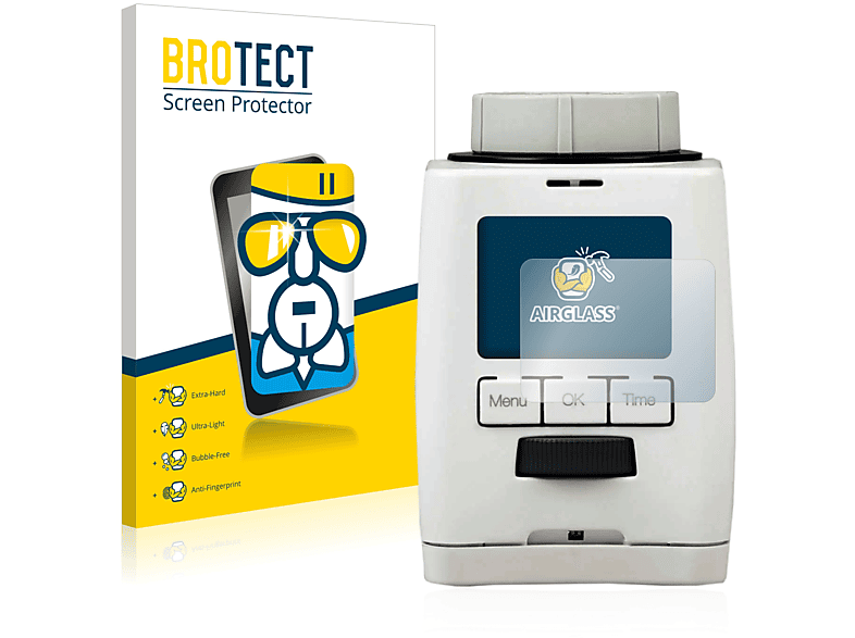BROTECT Schutzfolie(für Heizkörperthermostat) Airglass SilverCrest klare Programmierbares