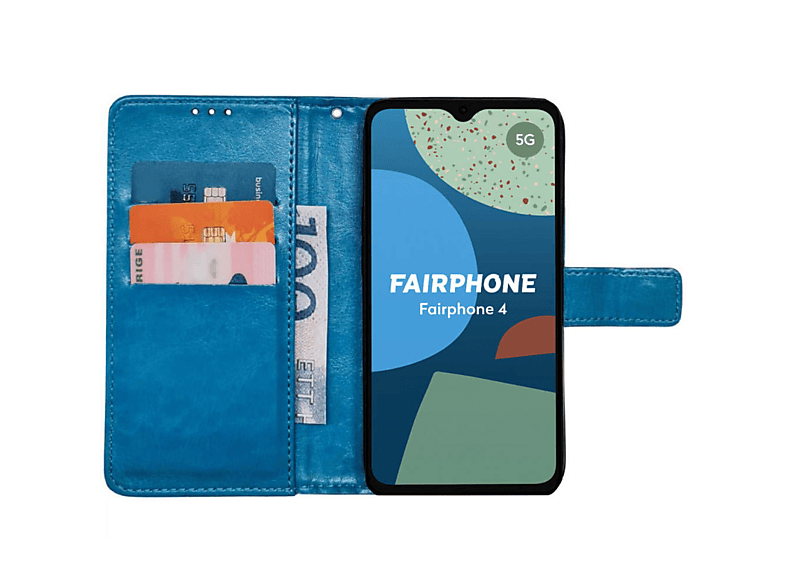 CASEONLINE 3-karten, Bookcover, Fairphone, Hellblau 4